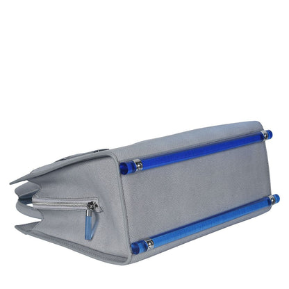 BRIXTON LEATHER HANDBAG GREY